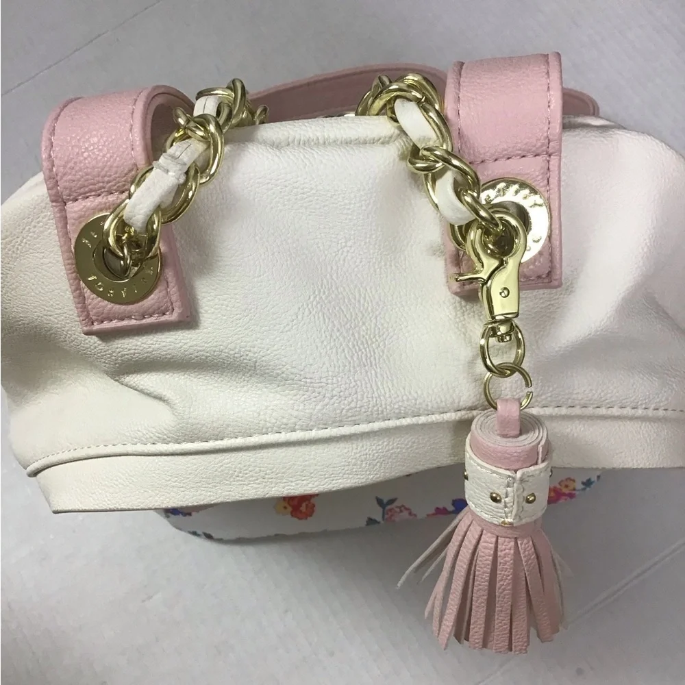 BETSEY JOHNSON BACKPACK BONE BLUSH PINK FLORAL Bag Faux Leather